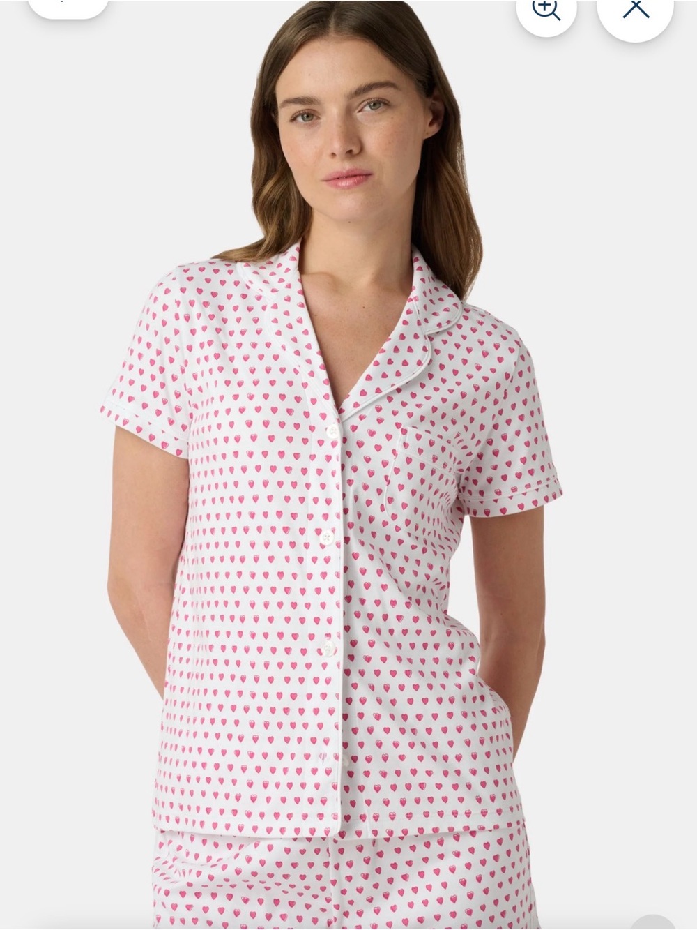 Roller Rabbit Hearts PJ Shirt Top Only Extra Small Preppy Loungewear - Picture 3 of 8